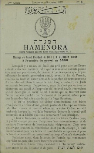 Hamenora. septembre 1927 - Vol 05 N° 08